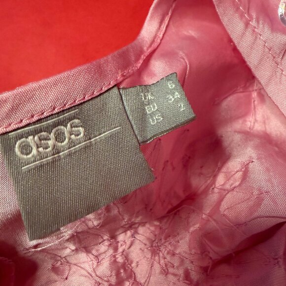 ASOS Embellished Pink Floral Dress – Size 2 US – Hand-Beaded Party Dream - Picture 7 of 12